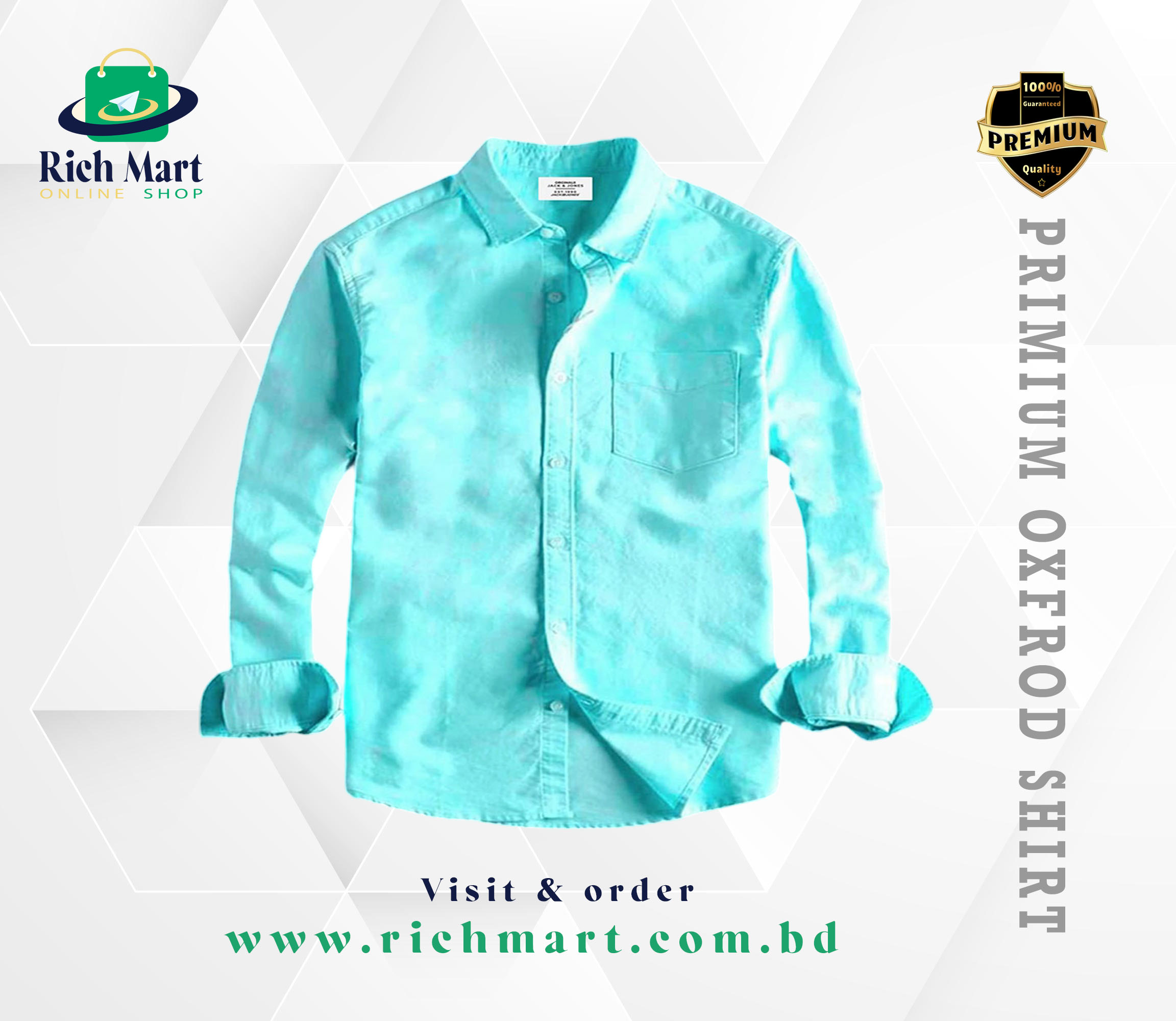 Men's Full Sleeve Oxford Cotton Shirt(pest)