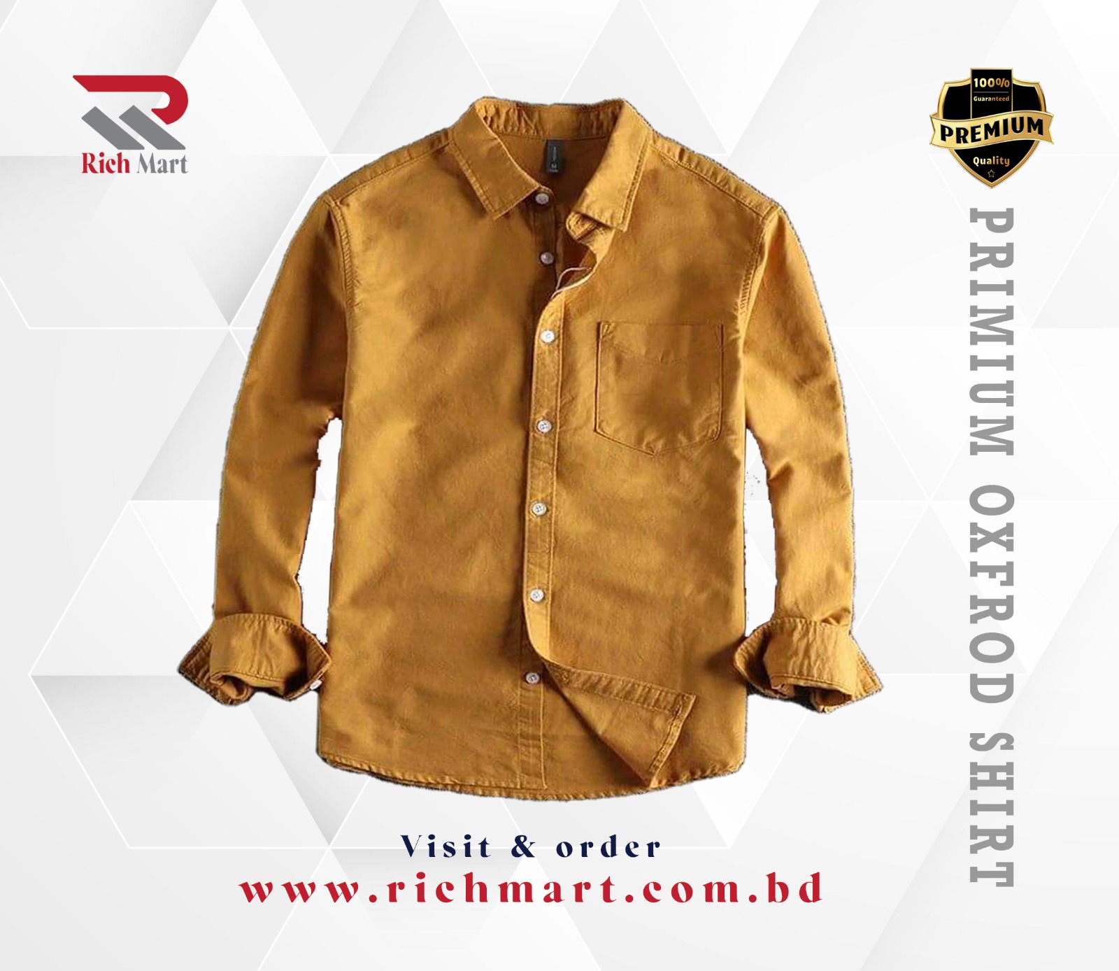 Men's Full Sleeve Oxford Cotton Shirt(brawon)